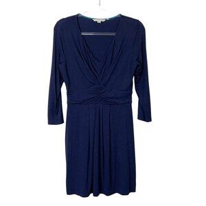 Boden Jersey Dress Womens Size 8 Navy 3/4 Sleeves